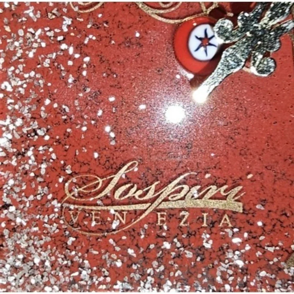Sospiri Venezia Table Quartz Clock Murano Glass Silent Tree of Life Good Used